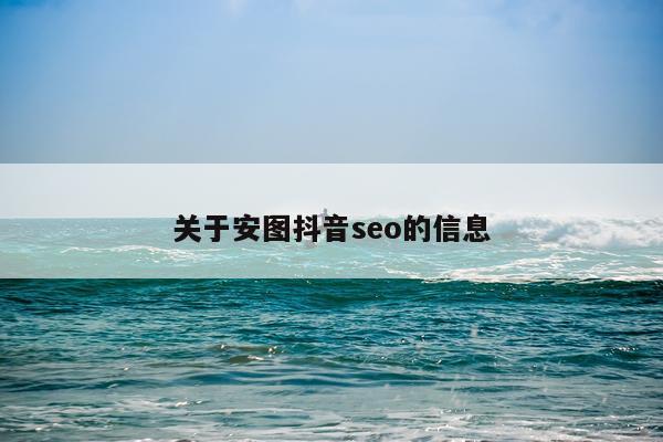 关于安图抖音seo的信息