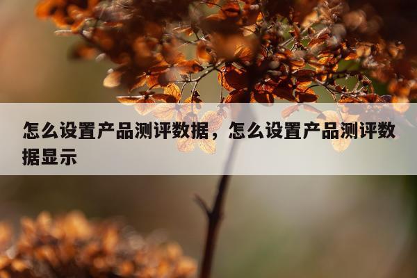 怎么设置产品测评数据,怎么设置产品测评数据显示