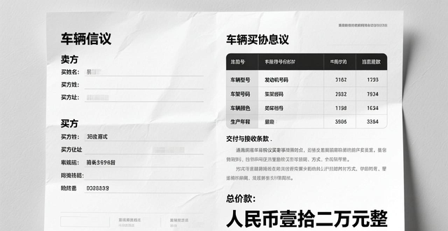 车辆买卖协议简单通用版图_车辆买卖协议模板_二手车交易合同范本